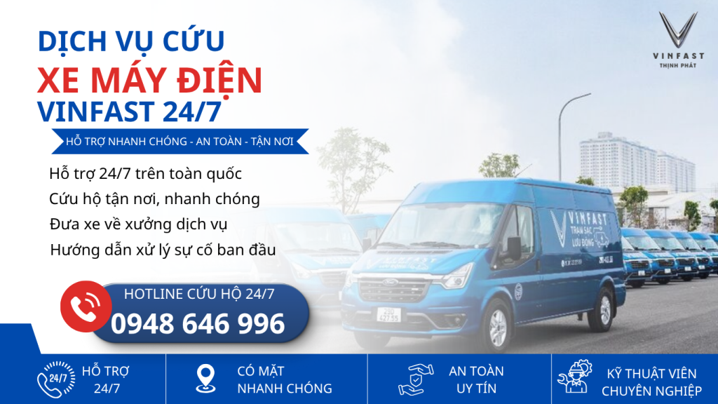 Dịch vụ cứu hộ xe máy điện VinFast 24/7 tại Thịnh Phát
